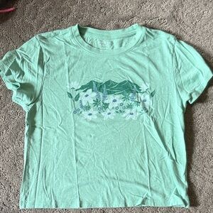 American Eagle Outfitters Mint Green Floral Tee